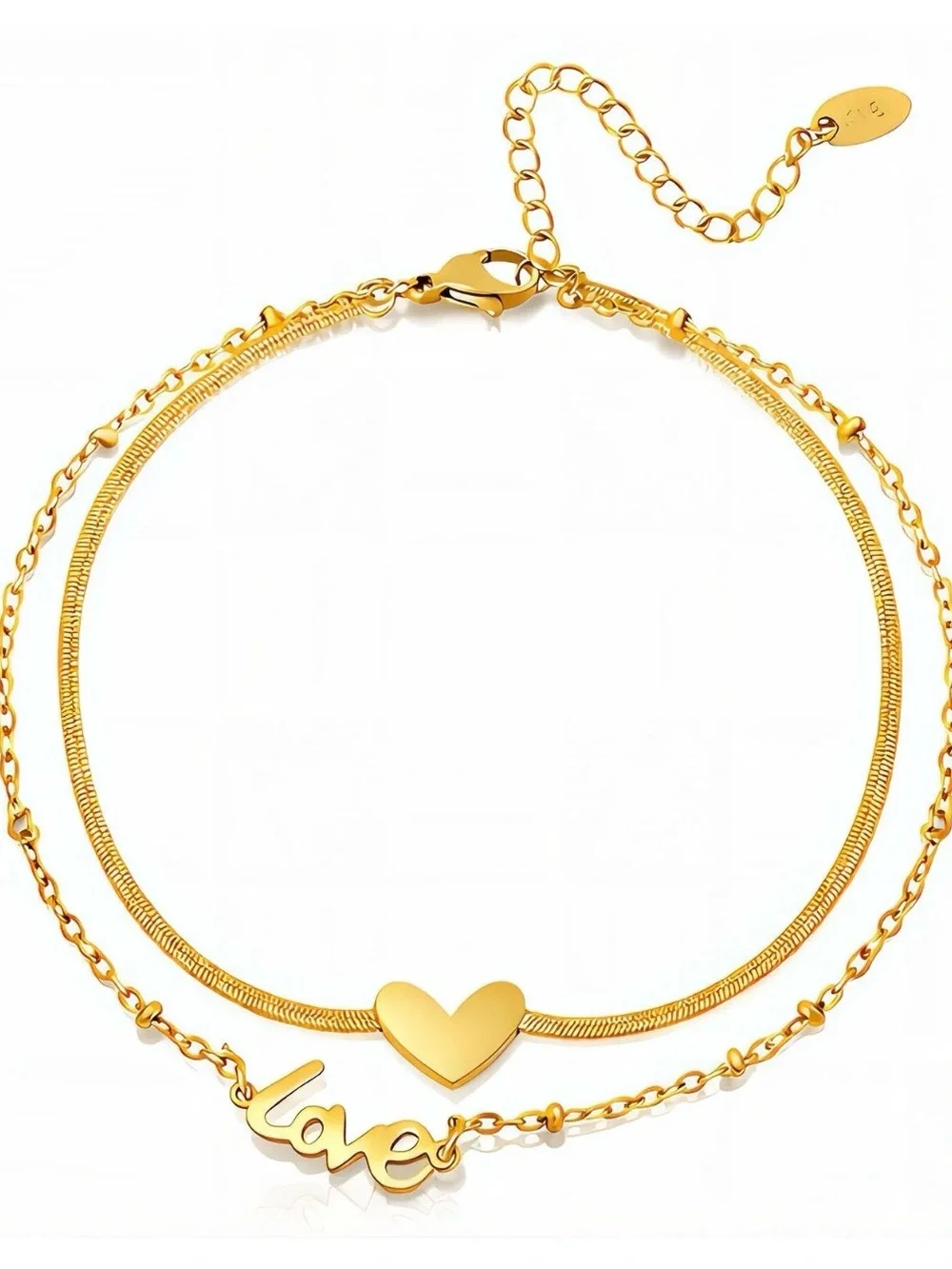 18K Gold Plated Love Hearts Anklet